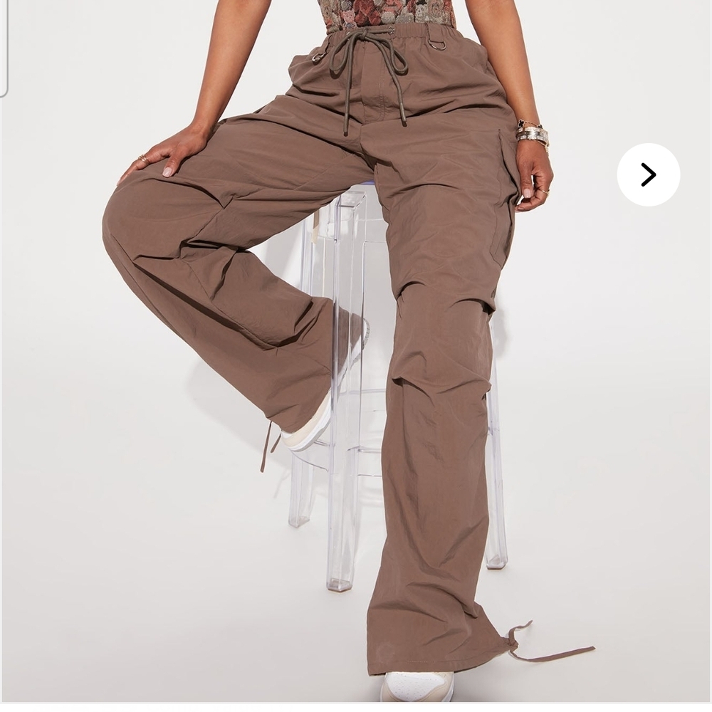 Fashion Nova Taupe Wide Leg Cargo Pants